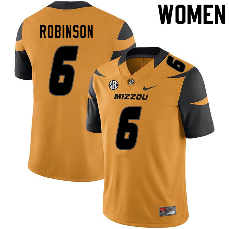 Women #6 Darius Robinson Missouri Tigers College Football Jerseys Sale-Yellow - Click Image to Close